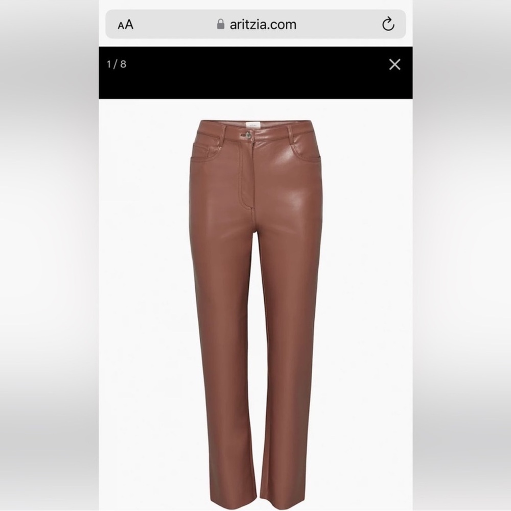Aritzia Melina Faux Leather Pants size 0